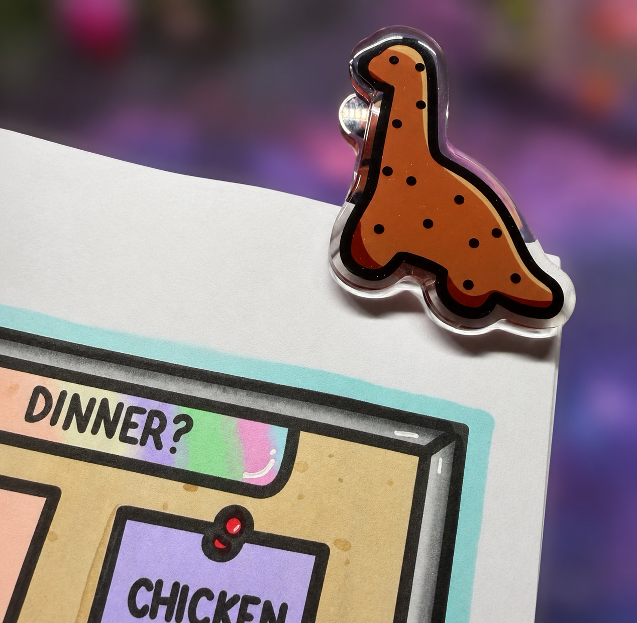 Dino Nugget Acrylic Page Clip