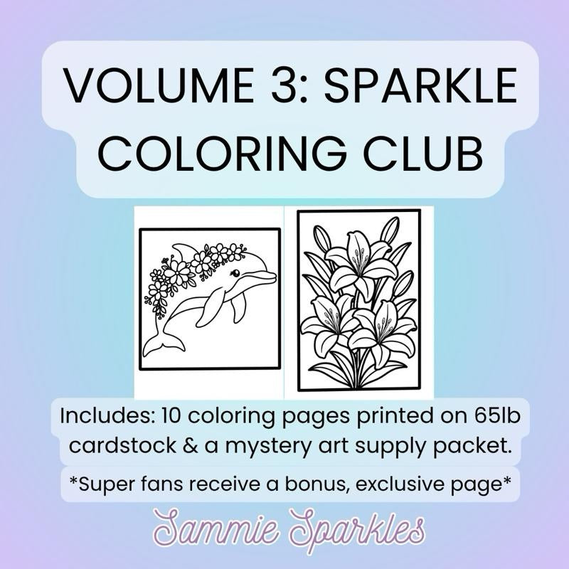 Volume 3: Sparkle Coloring Club Pages