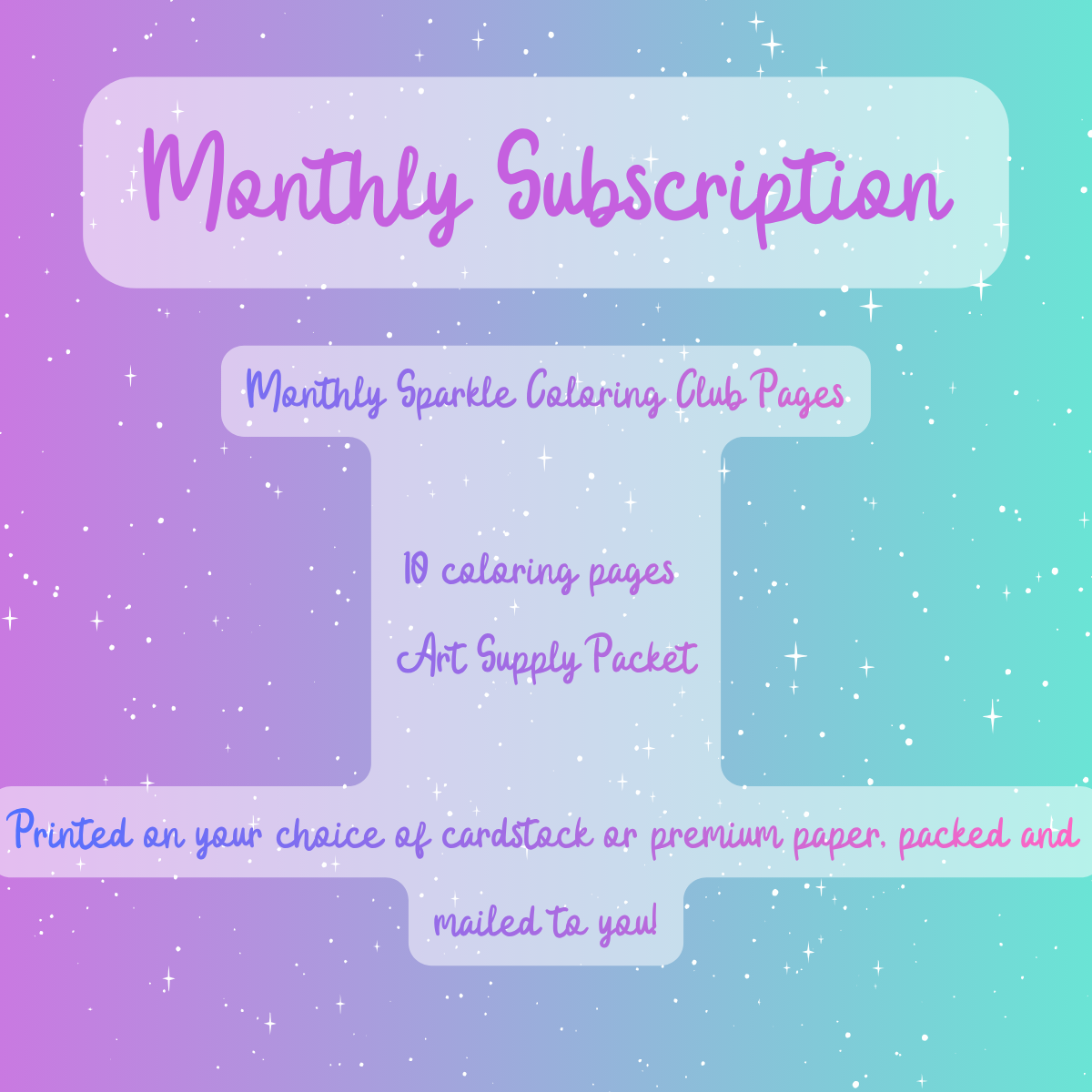 Monthly Sparkle Coloring Club Subscription