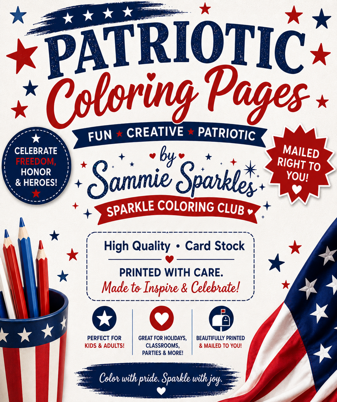 Patriotic Sparkle Club Coloring Pages