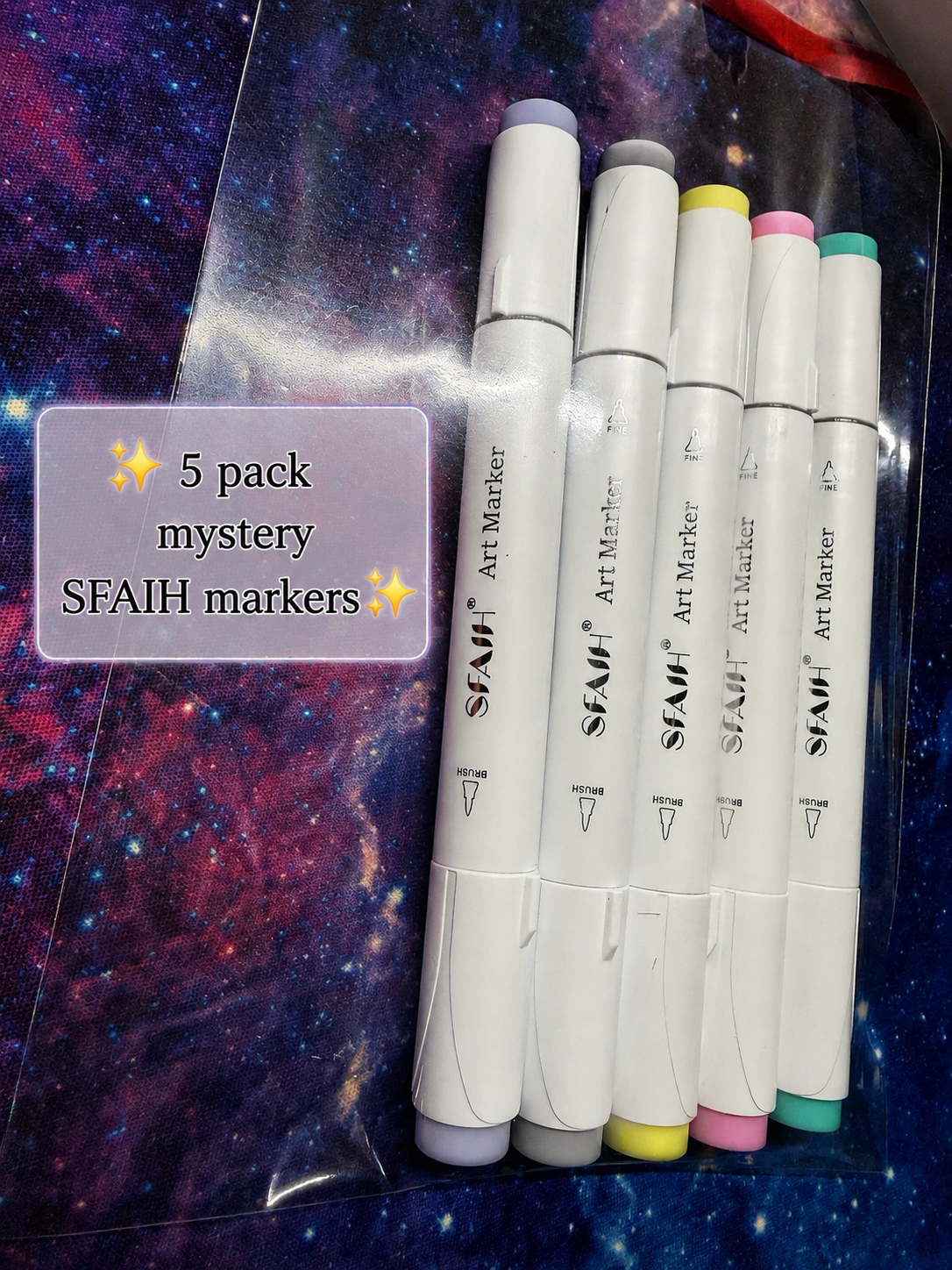 5 Pack Mystery SFAIH Brush Tip Alcohol Markers!
